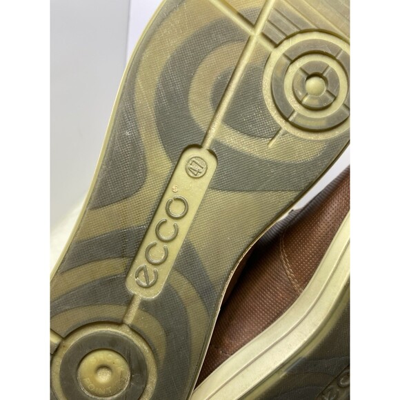 Ecco Brown Leather Casual Lace Up Oxford Sneakers Shoes Men\'s 47  13-13.5